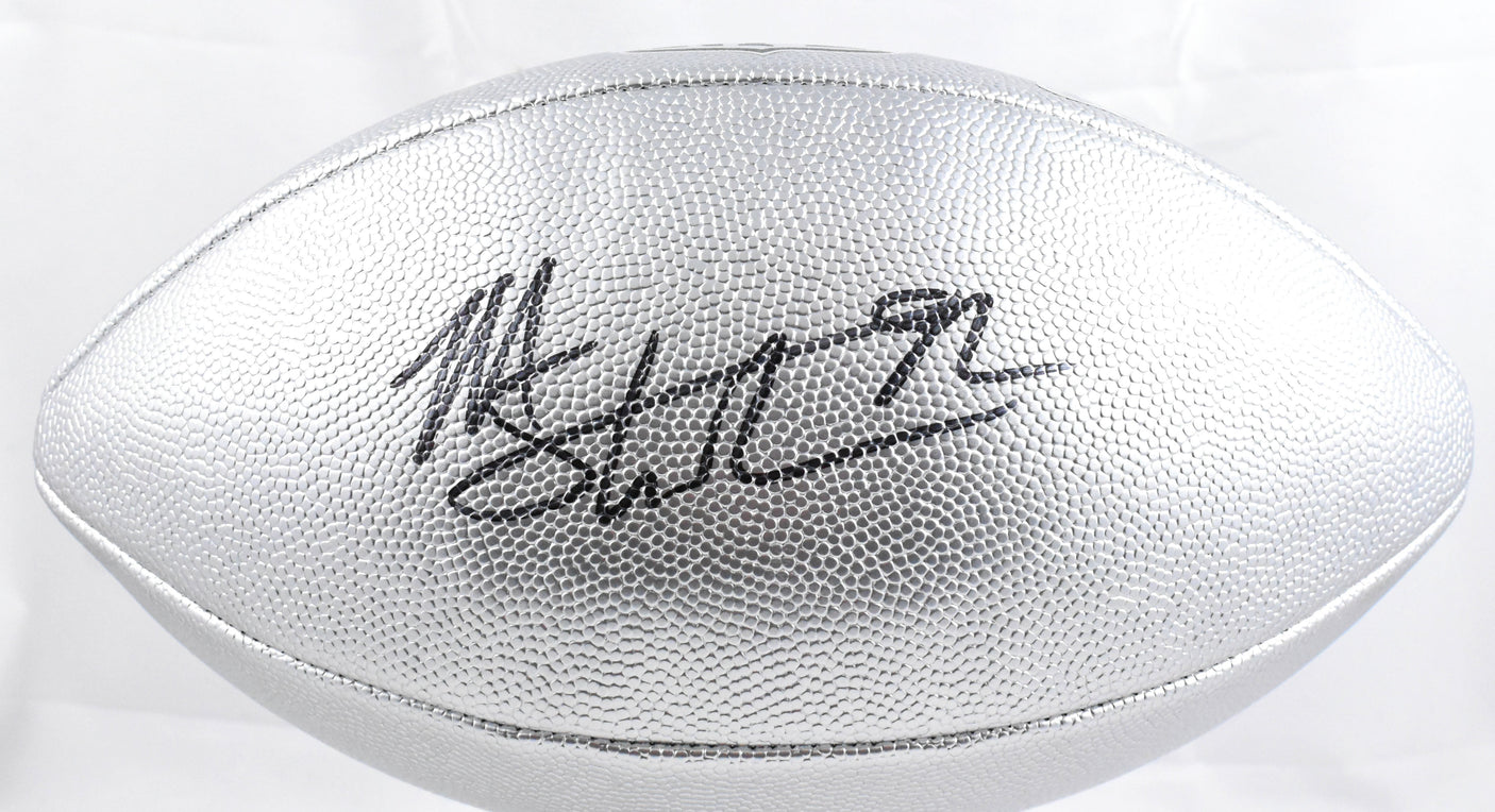 Michael Strahan Autographed Giants Replica Silver Duke Football Beckett W Holo