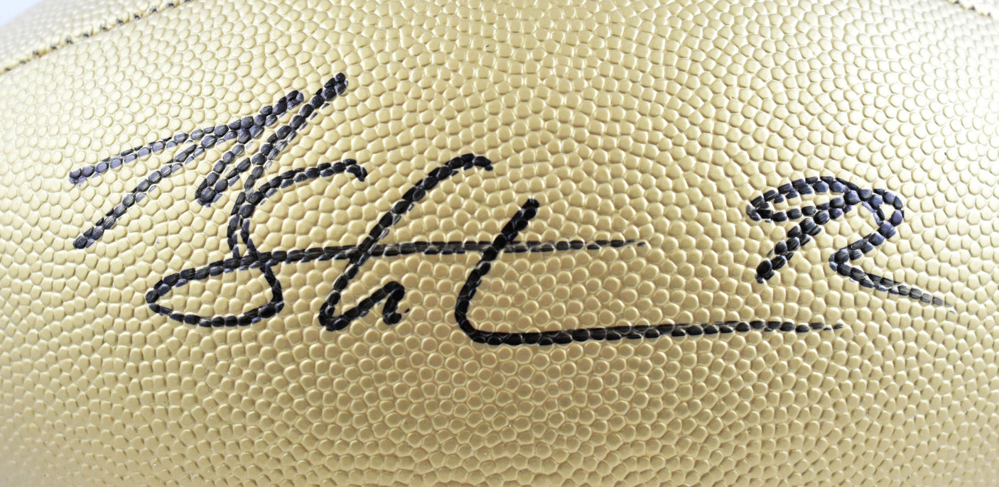 Michael Strahan Autographed Giants Replica Gold Duke Football Beckett W Hologram