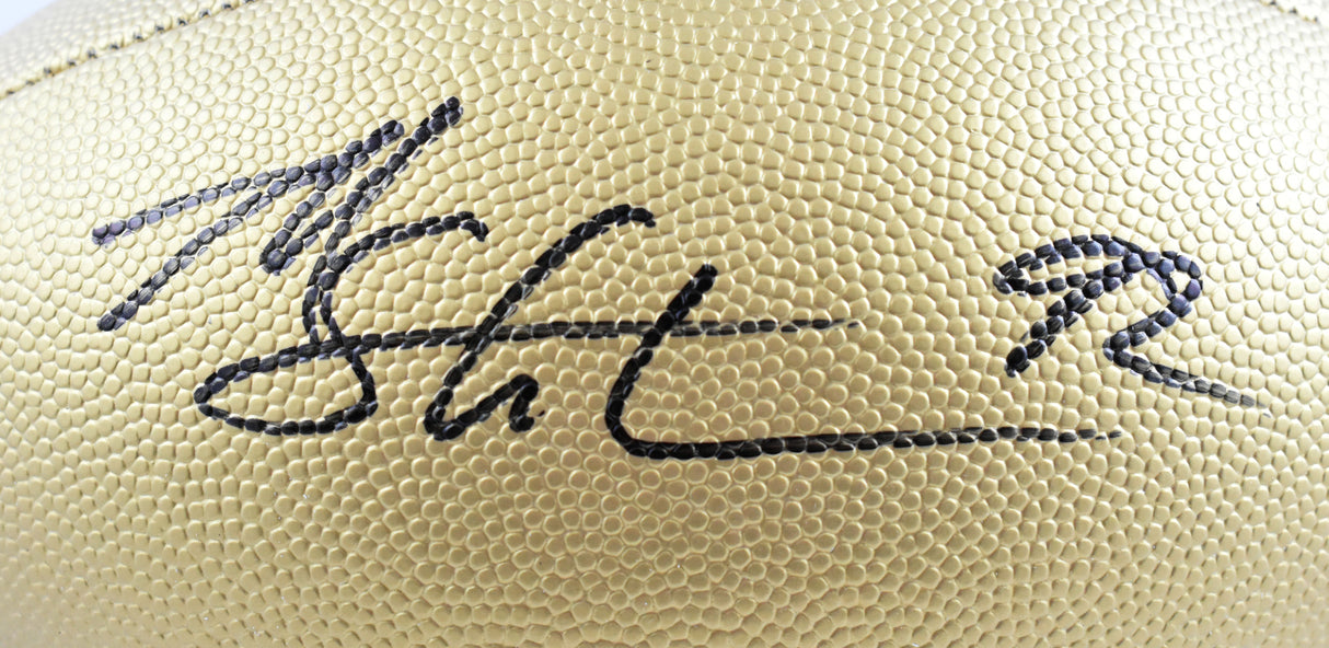 Michael Strahan Autographed Giants Replica Gold Duke Football Beckett W Hologram