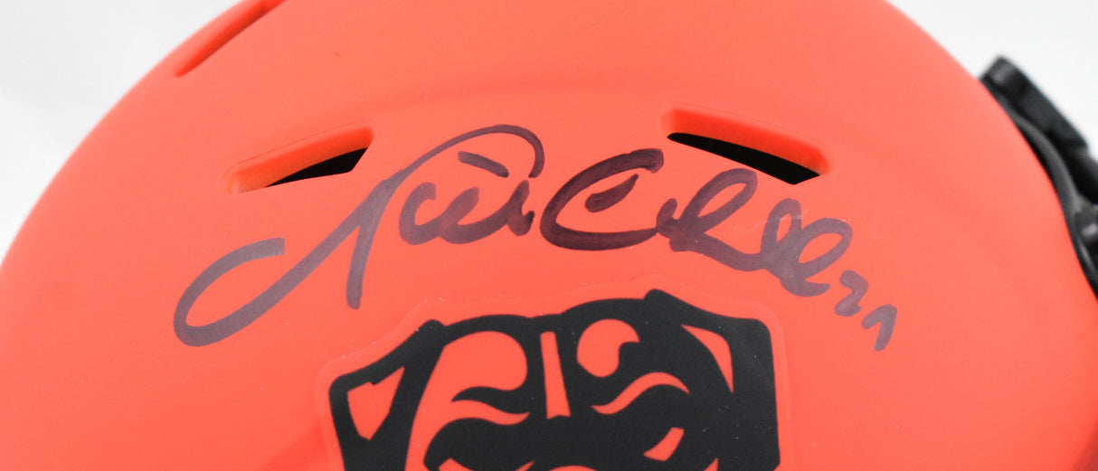 Nick Chubb Autographed Cleveland Browns Rave Speed Mini Helmet - Beckett W Holo