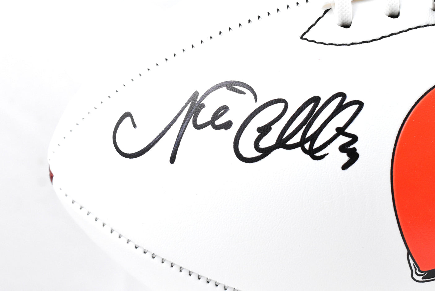 Nick Chubb Autographed Cleveland Browns Logo Football Beckett W Hologram *Black