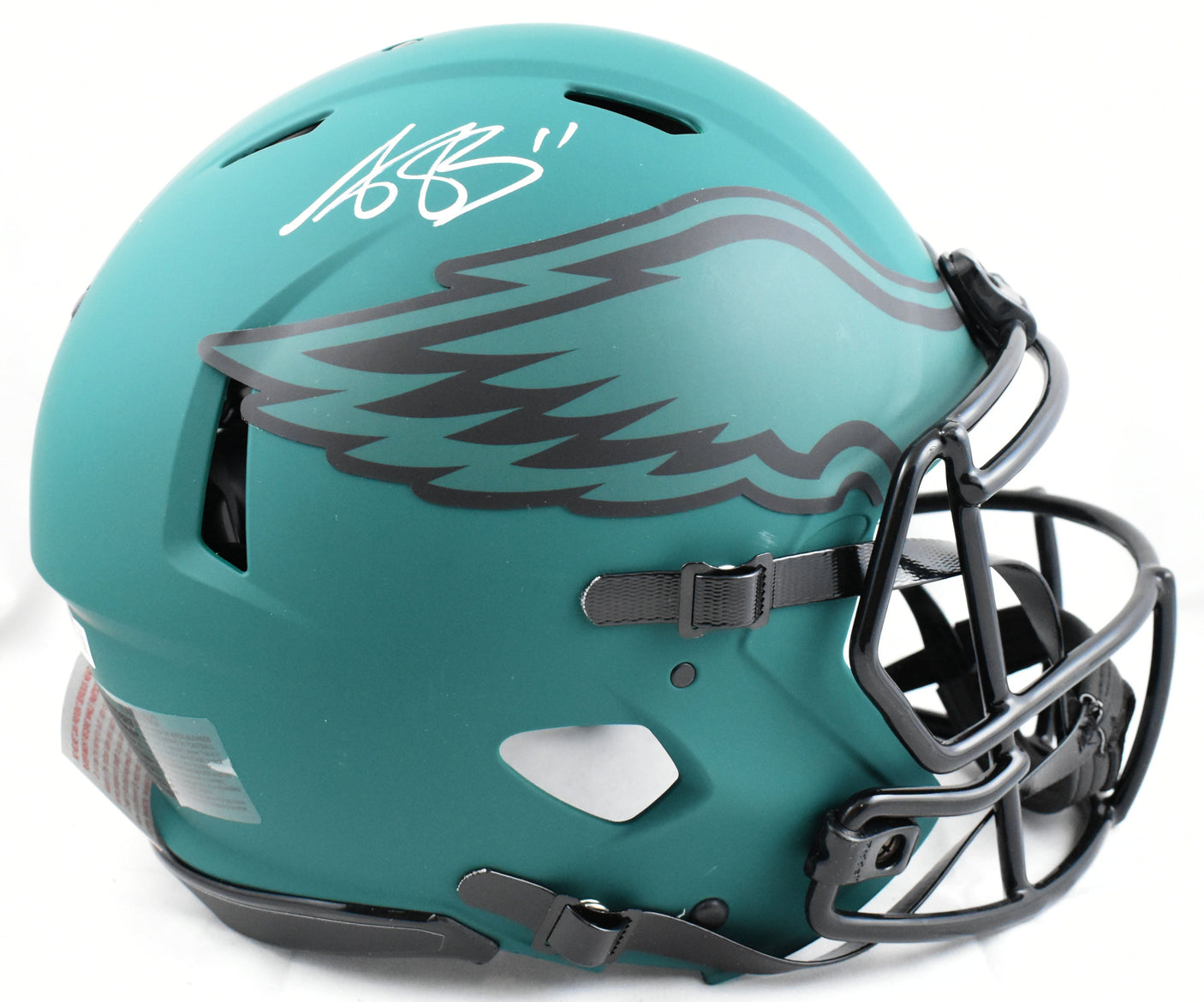 A.J. Brown Autographed Eagles F/S Rave Speed Authentic Helmet Beckett W Hologram