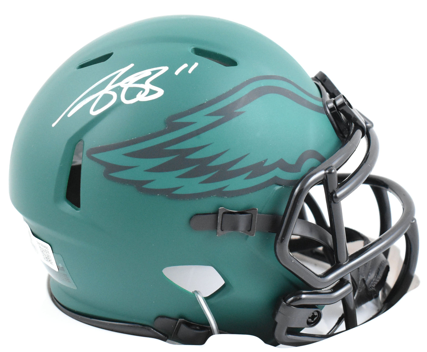 A.J. Brown Autographed Philadelphia Eagles Rave Speed Mini Helmet - Beckett W