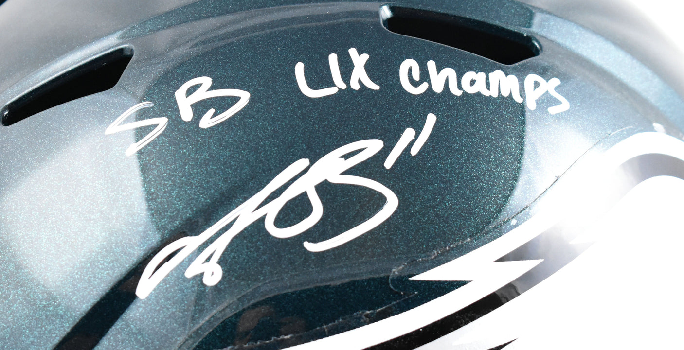 A.J. Brown Autographed Eagles F/S Speed Helmet SB Champs - Beckett W Hologram