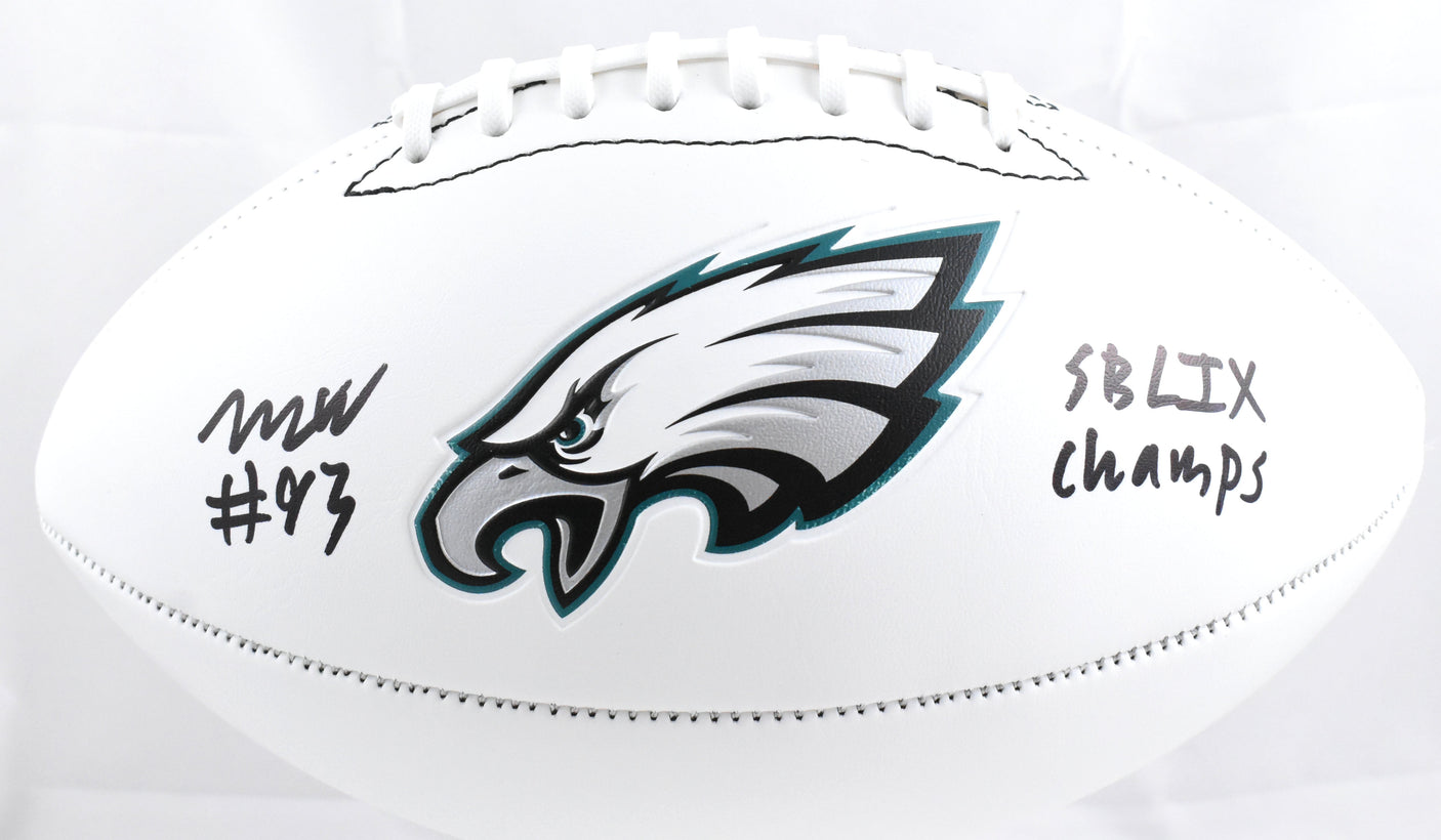 Milton Williams Autographed Eagles Logo Football SB Champs - Beckett W Hologram