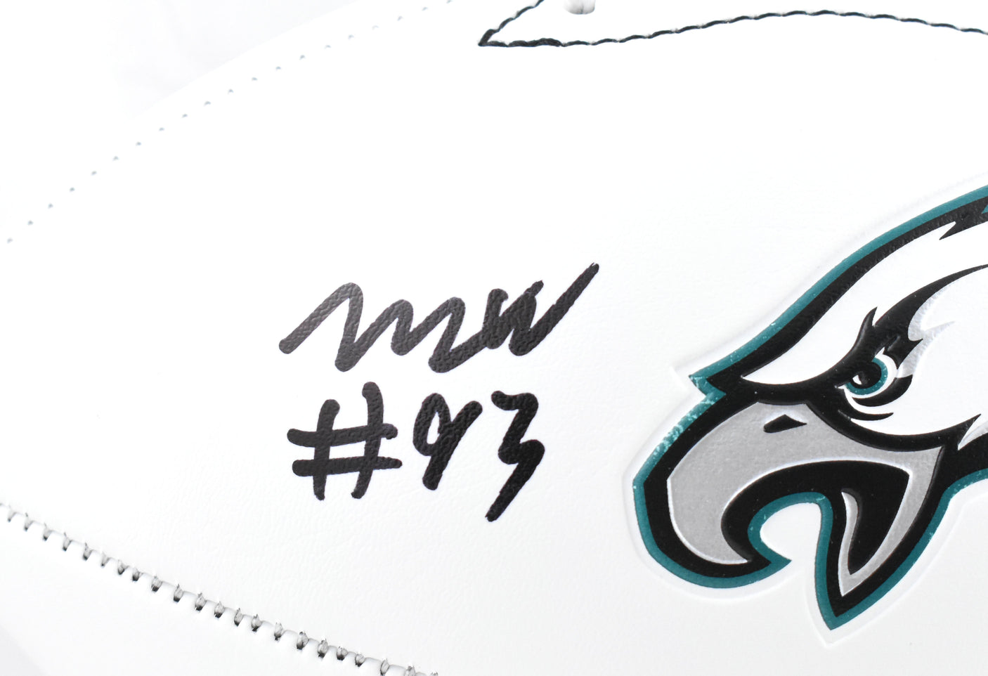 Milton Williams Autographed Eagles Logo Football SB Champs - Beckett W Hologram