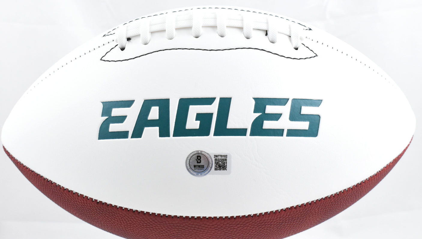 Milton Williams Autographed Eagles Logo Football SB Champs - Beckett W Hologram