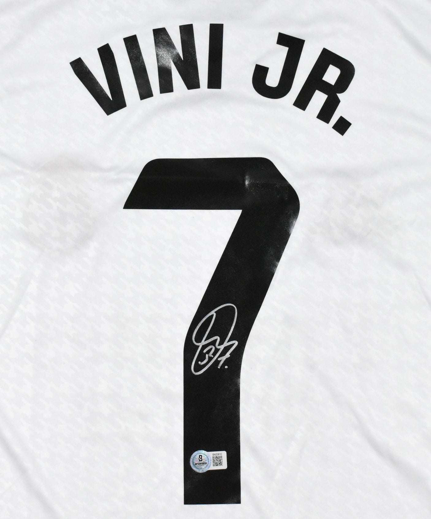 Vinicius Jr Autographed Real Madrid Home White Soccer Jersey #7 Beckett Hologram