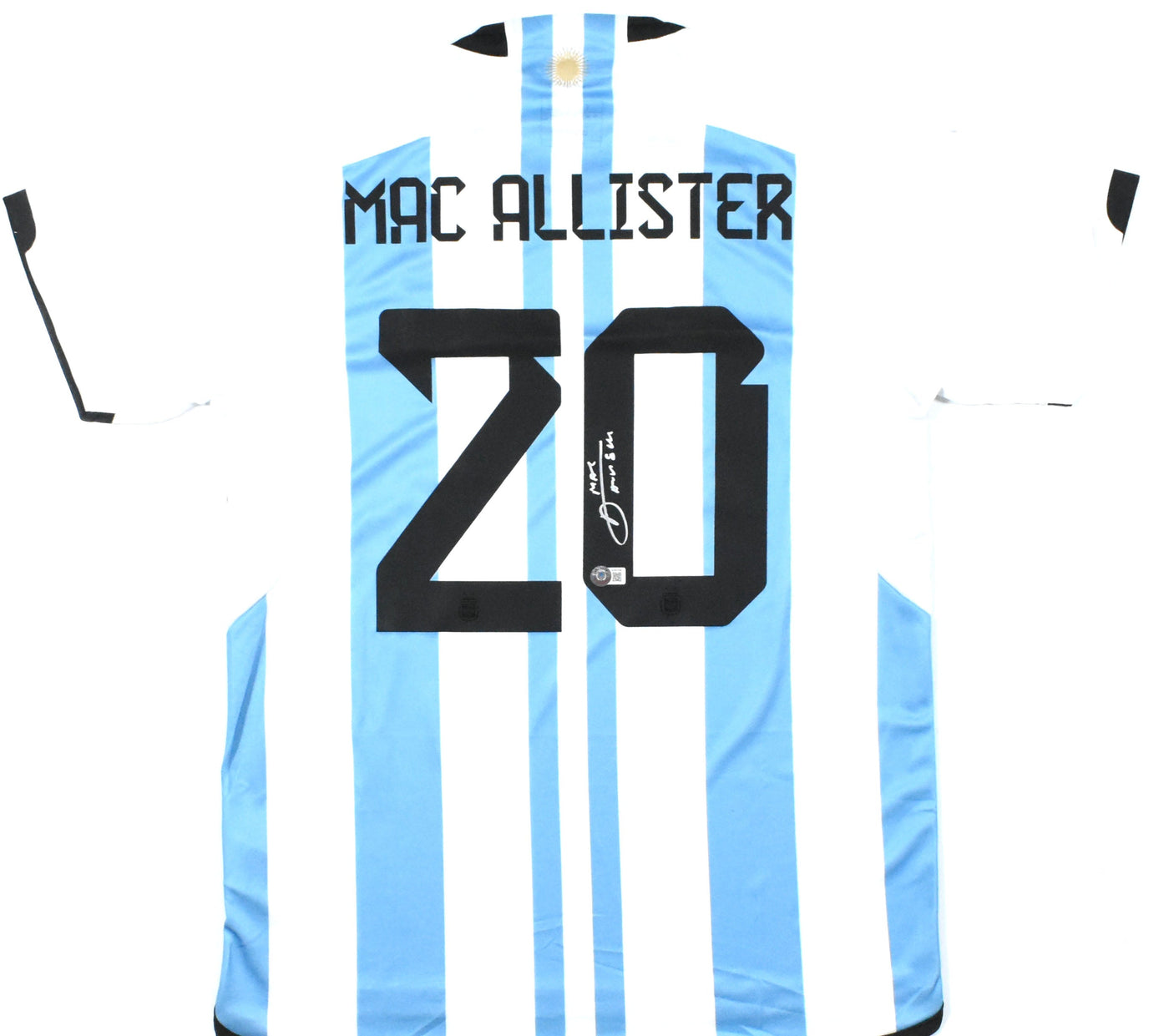Alexis Mac Allister Signed Argentina FC Home Soccer Jersey #20 Beckett Hologram