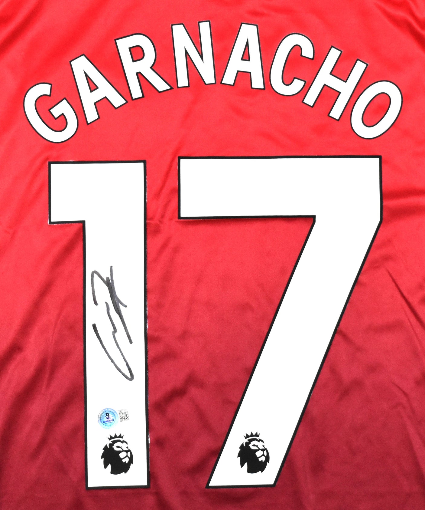 Alejandro Garnacho Signed Manchester Utd Home Soccer Jersey #17 Beckett Hologram