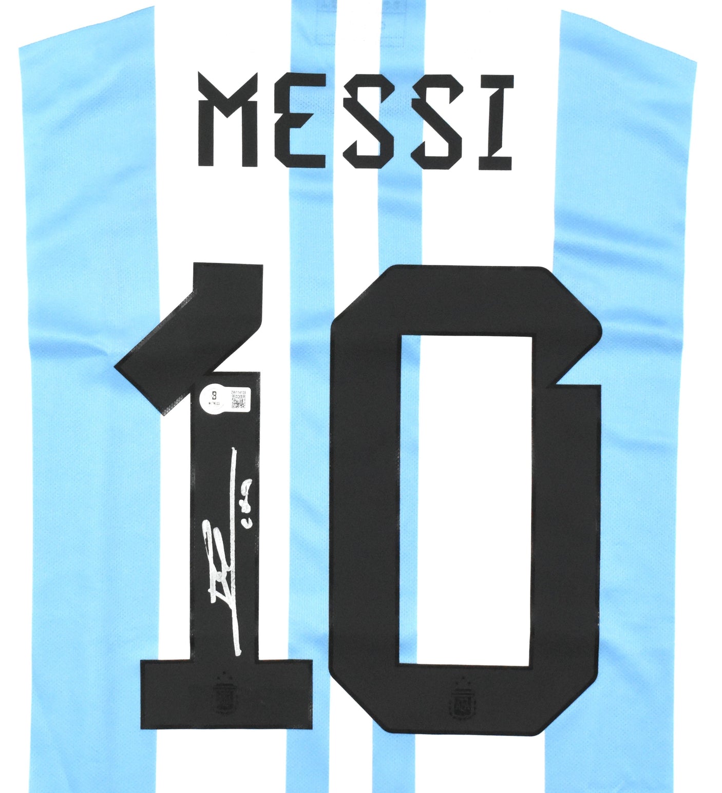 Lionel Messi Signed Argentina FC Soccer White Jersey #10 - Beckett W Hologram