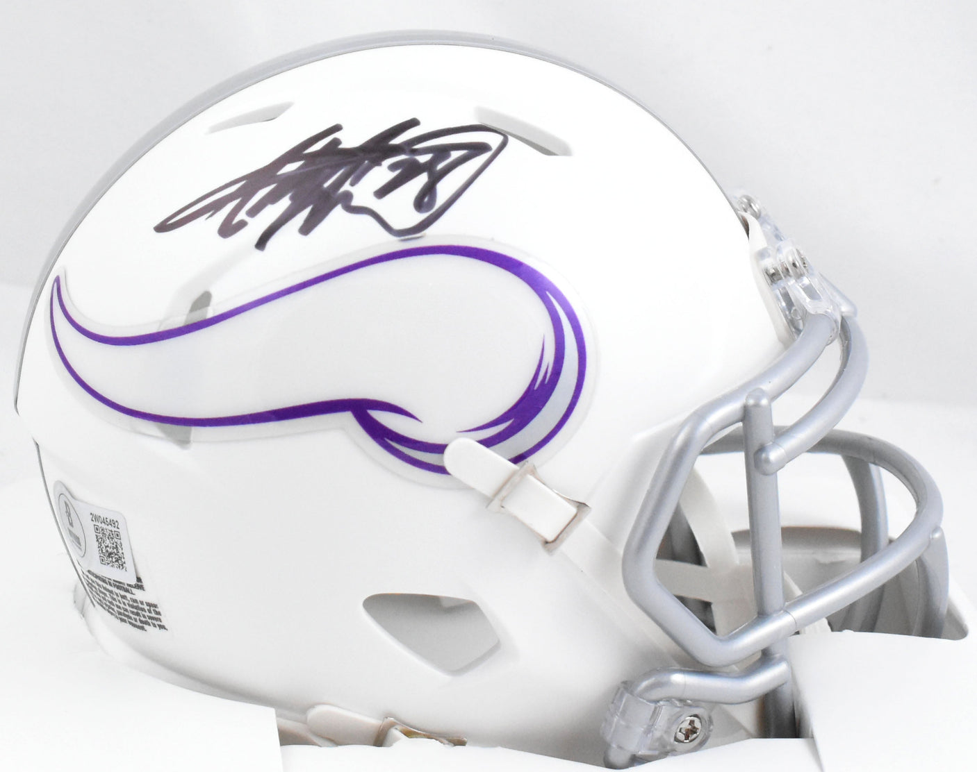 Adrian Peterson Autographed Vikings Alt 24 Speed Mini Helmet-Beckett W Hologram