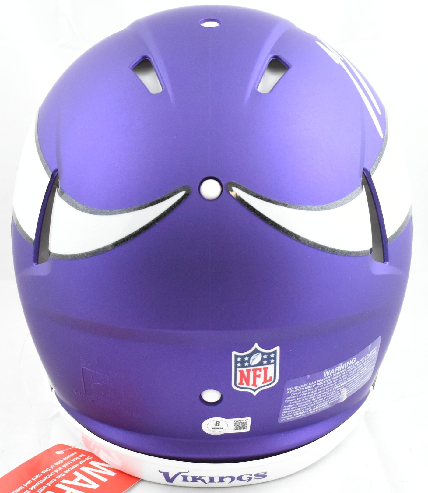 JJ McCarthy Autographed Vikings F/S Speed Authentic Helmet Beckett W Hologram