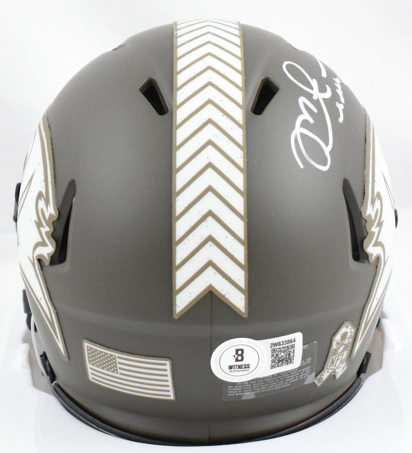 Mike Alstott Signed Buccaneers Salute Speed Mini Helmet- Beckett W Holo *White