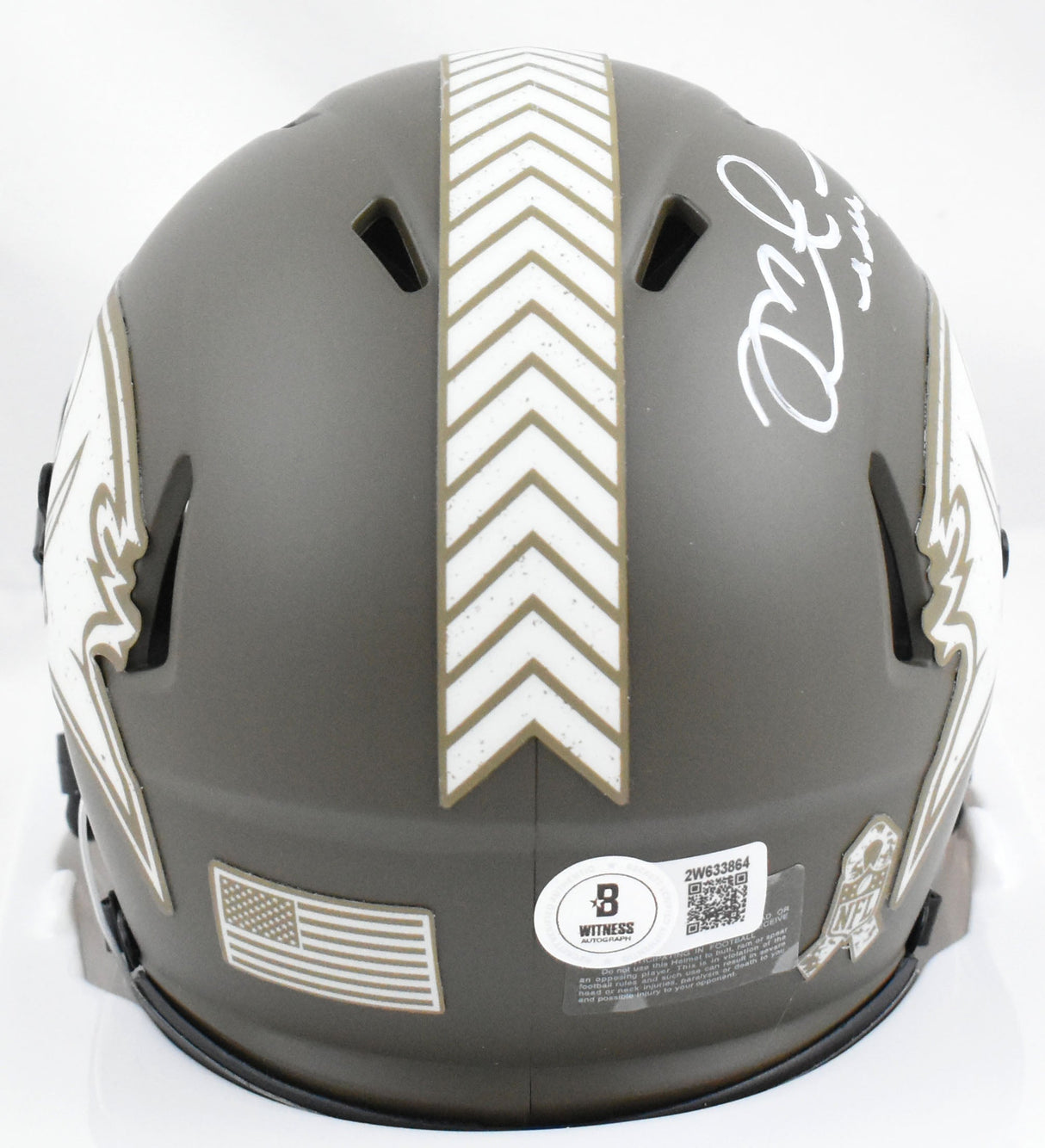 Mike Alstott Signed Buccaneers Salute Speed Mini Helmet- Beckett W Holo *White
