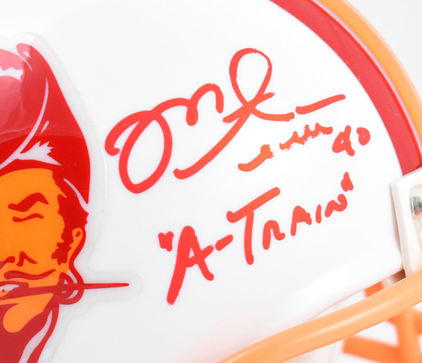 Mike Alstott Autographed Buccaneers 76-96 Mini Helmet A-Train - Beckett W Holo