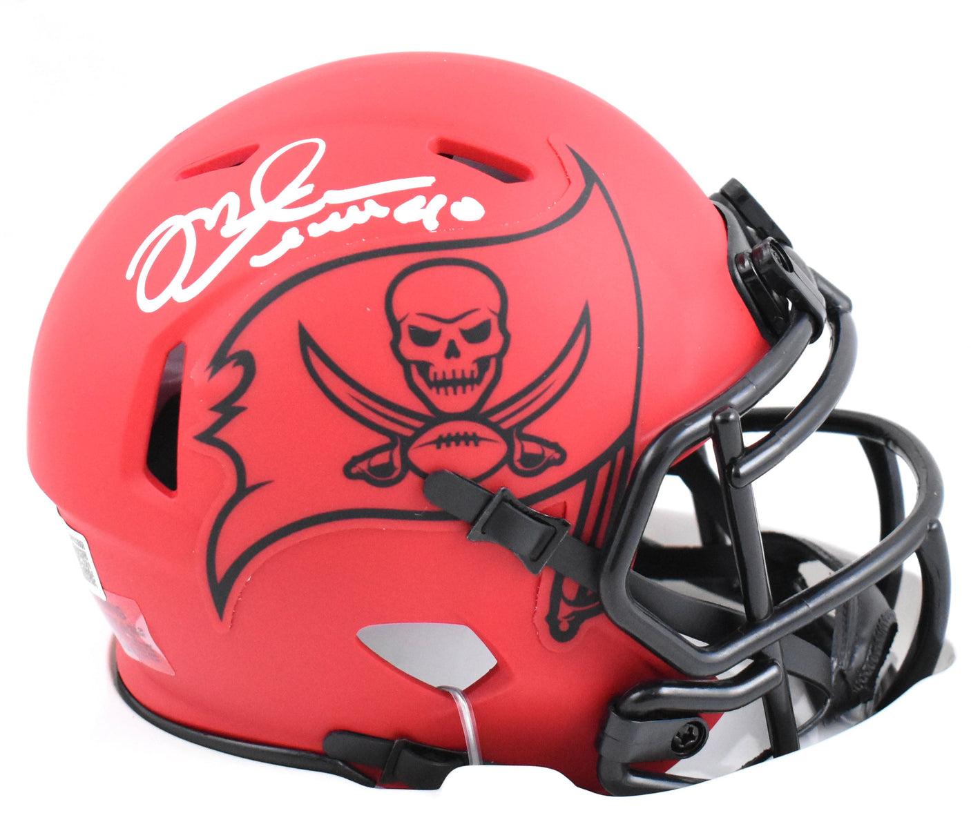 Mike Alstott Autographed Buccaneers Rave Speed Mini Helmet - Beckett W Hologram