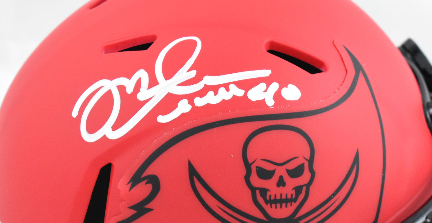 Mike Alstott Autographed Buccaneers Rave Speed Mini Helmet - Beckett W Hologram