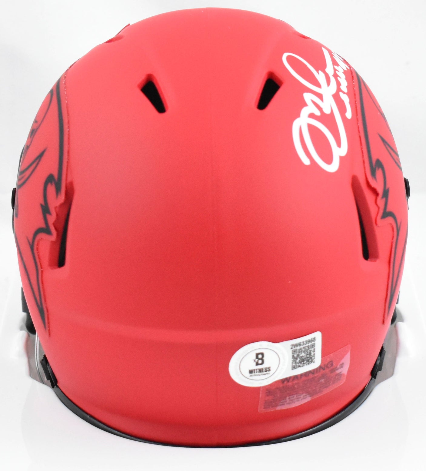 Mike Alstott Autographed Buccaneers Rave Speed Mini Helmet - Beckett W Hologram