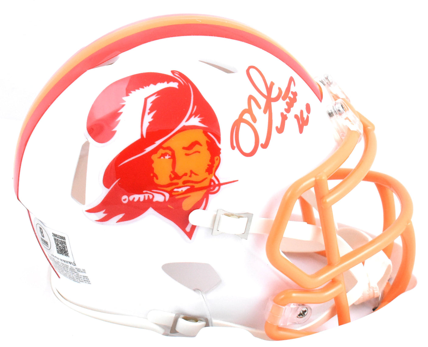 Mike Alstott Autographed Buccaneers 76-96 Speed Mini Helmet - Beckett W Hologram