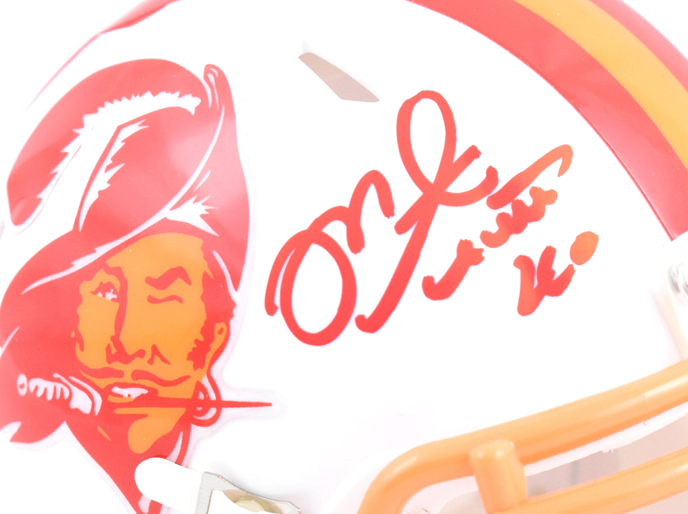 Mike Alstott Autographed Buccaneers 76-96 Speed Mini Helmet - Beckett W Hologram