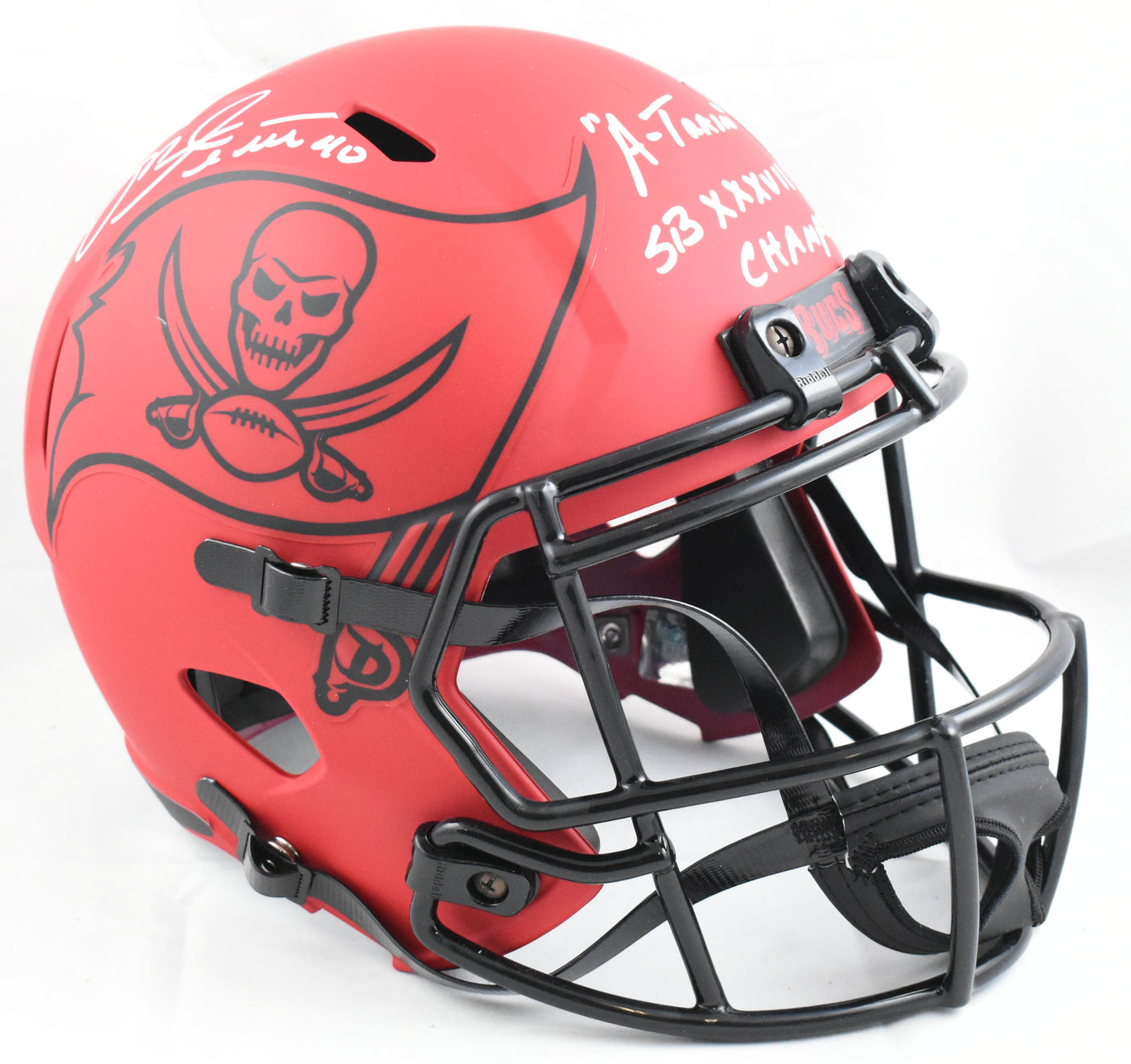 Mike Alstott Signed Buccaneers F/S Rave Speed Helmet SB Champs A Train Beckett W