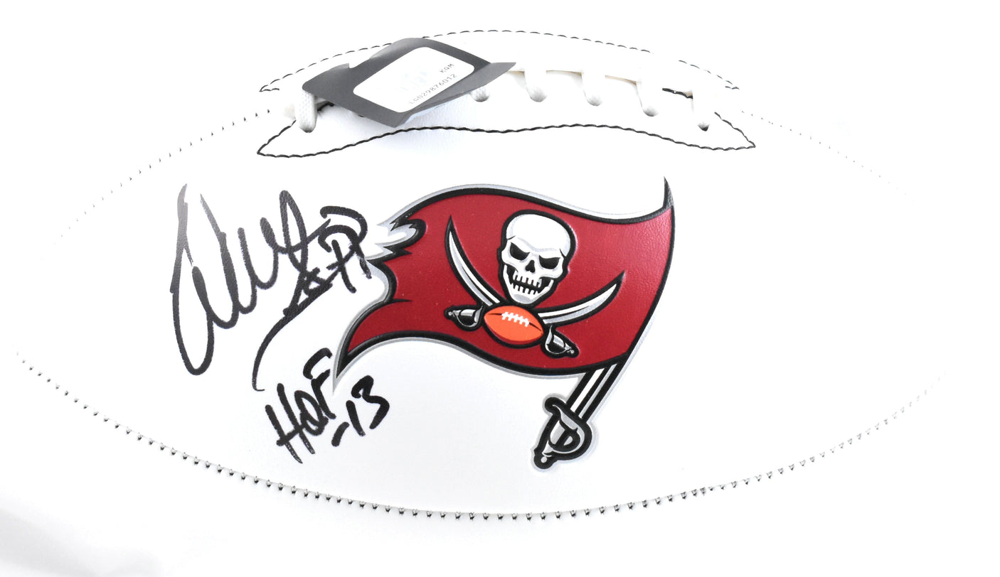 Warren Sapp Autographed Tampa Bay Buccaneers Logo Football HOF - Beckett W Holo