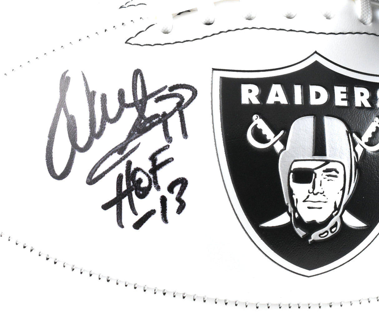 Warren Sapp Autographed Raiders Logo Football HOF - Beckett W Hologram