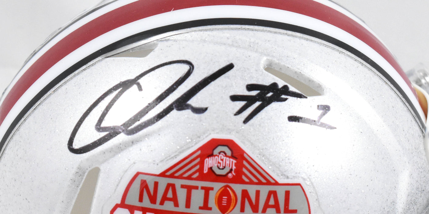 Quinshon Judkins Signed Ohio State National Champs Speed Mini Helmet - Beckett W