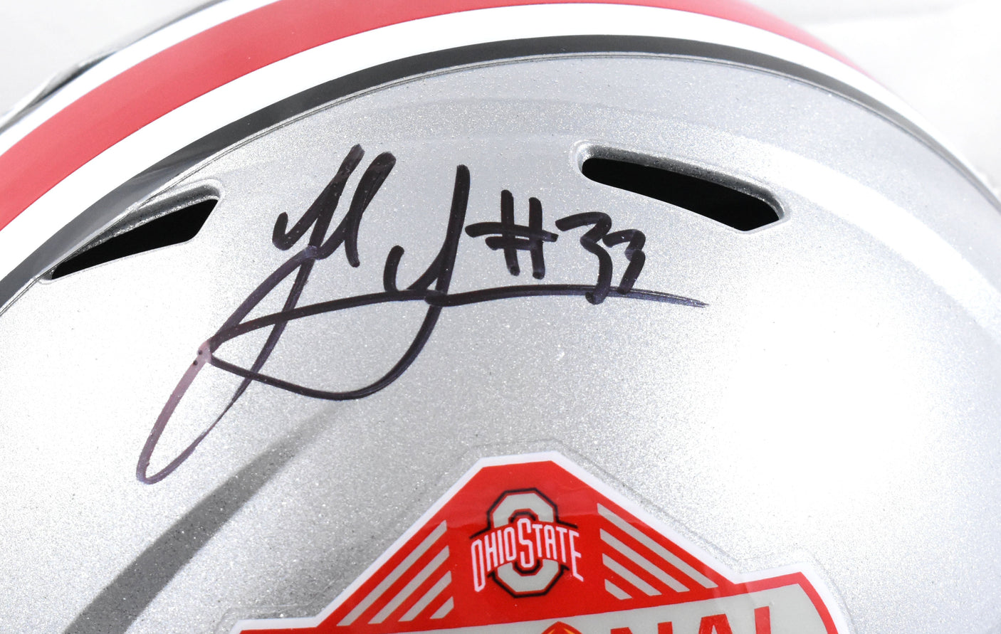 Jack Sawyer Signed Ohio St. F/S Natl Champs Logo Speed Helmet - Beckett W Holo