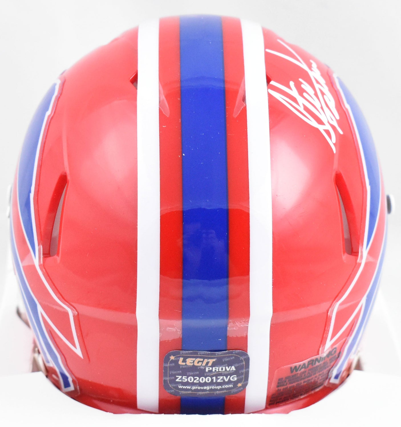 Steve Tasker Autographed Buffalo Bills 87-01 Speed Mini Helmet - Prova *White