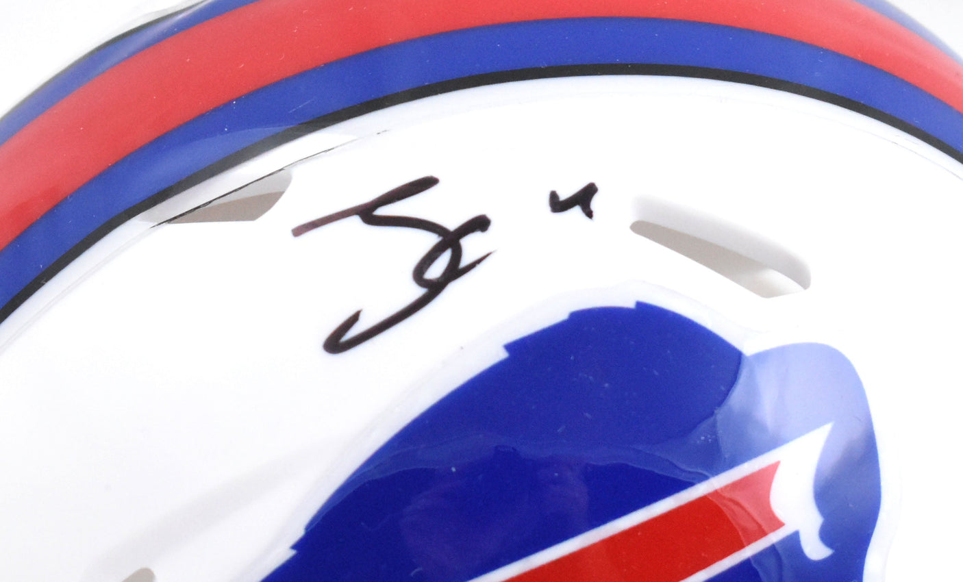 James Cook Autographed Buffalo Bills Speed Mini Helmet - Beckett W Hologram