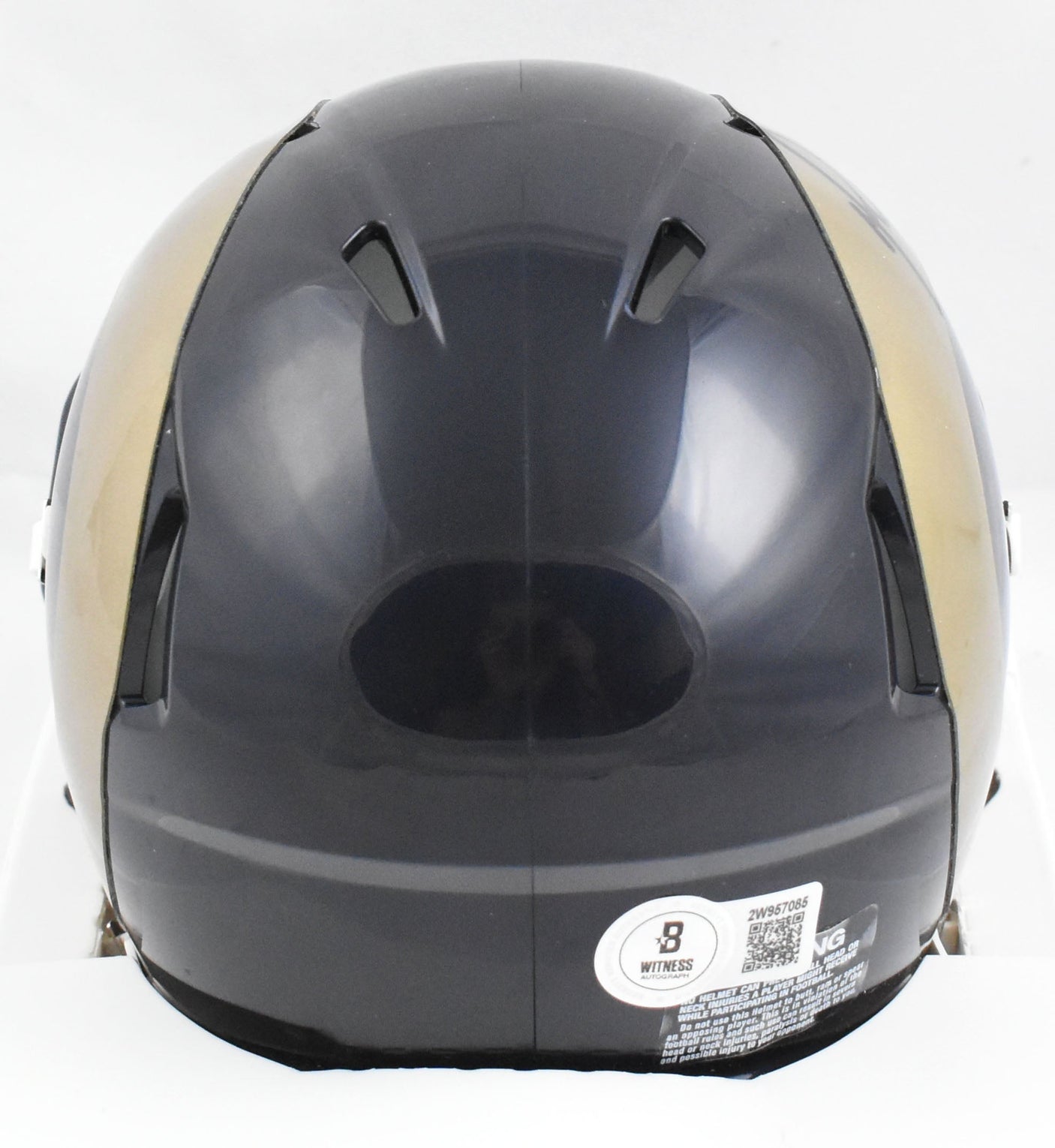 Marshall Faulk Autographed Rams 00-16 Speed Mini Helmet - Beckett W Holo *Black