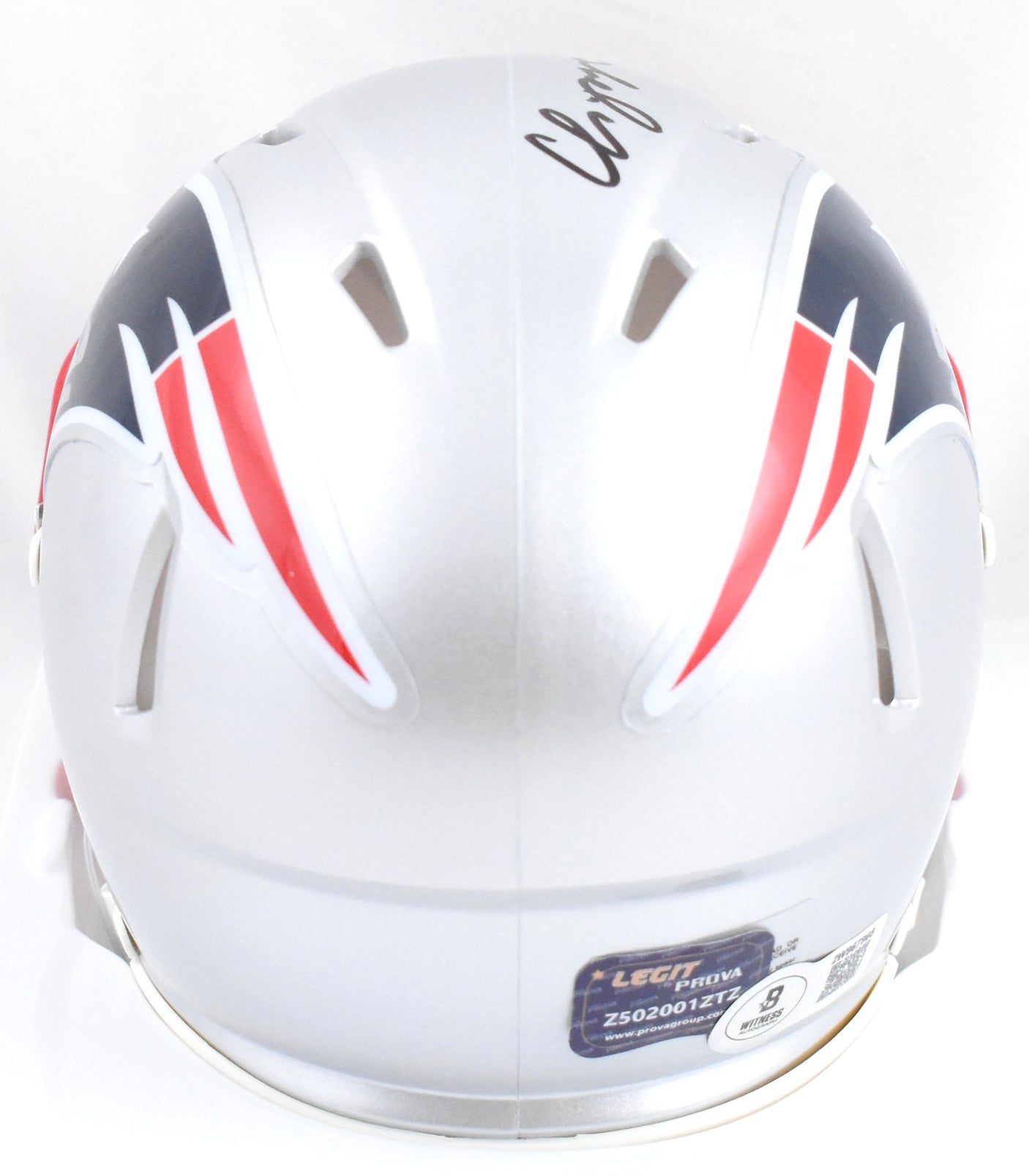 Christian Gonzalez Autographed Patriots Speed Mini Helmet - Beckett W Hologram