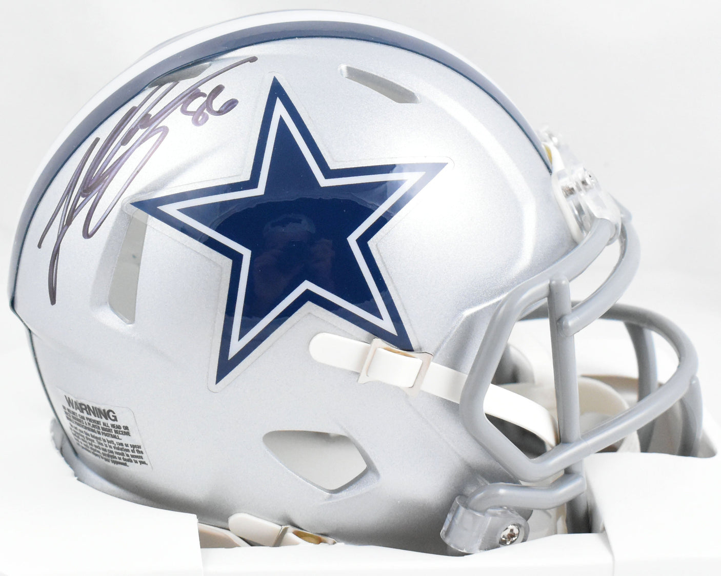 Luke Schoonmaker Autographed Dallas Cowboys Speed Mini Helmet - Prova *Black