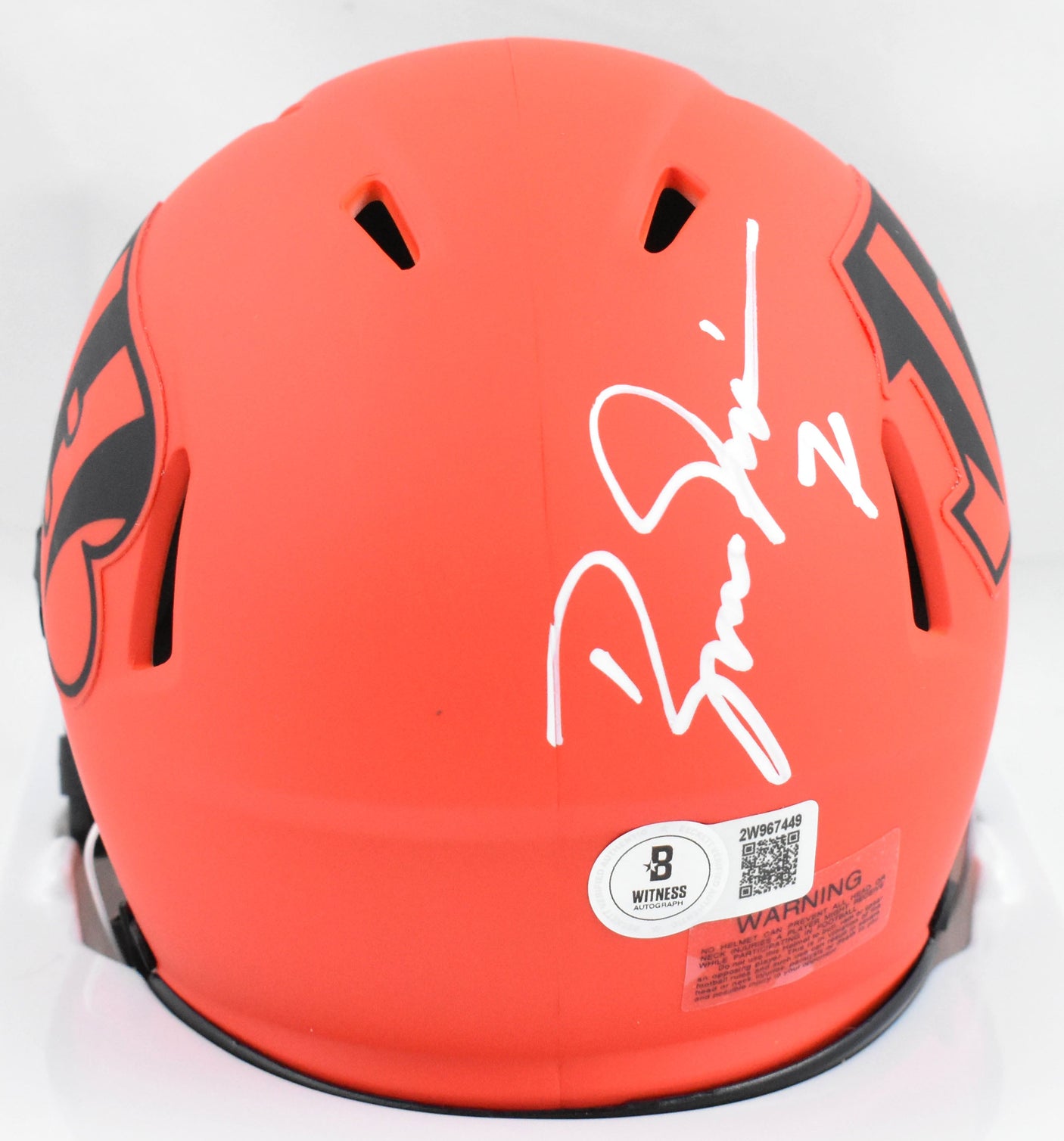 Boomer Esiason Autographed Bengals Rave Speed Mini Helmet- Beckett W Hologram