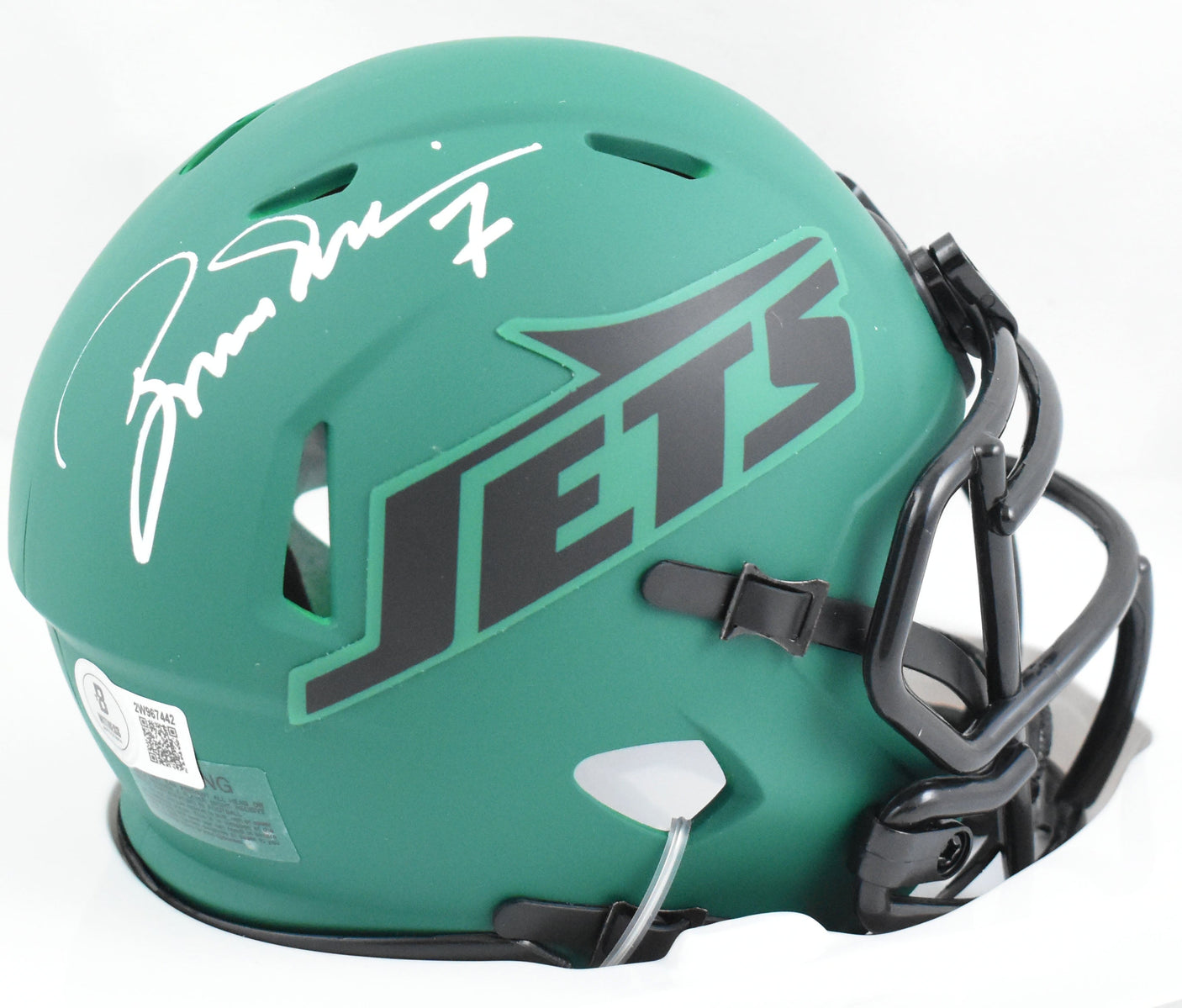 Boomer Esiason Autographed Jets Rave Speed Mini Helmet - Beckett W Hologram