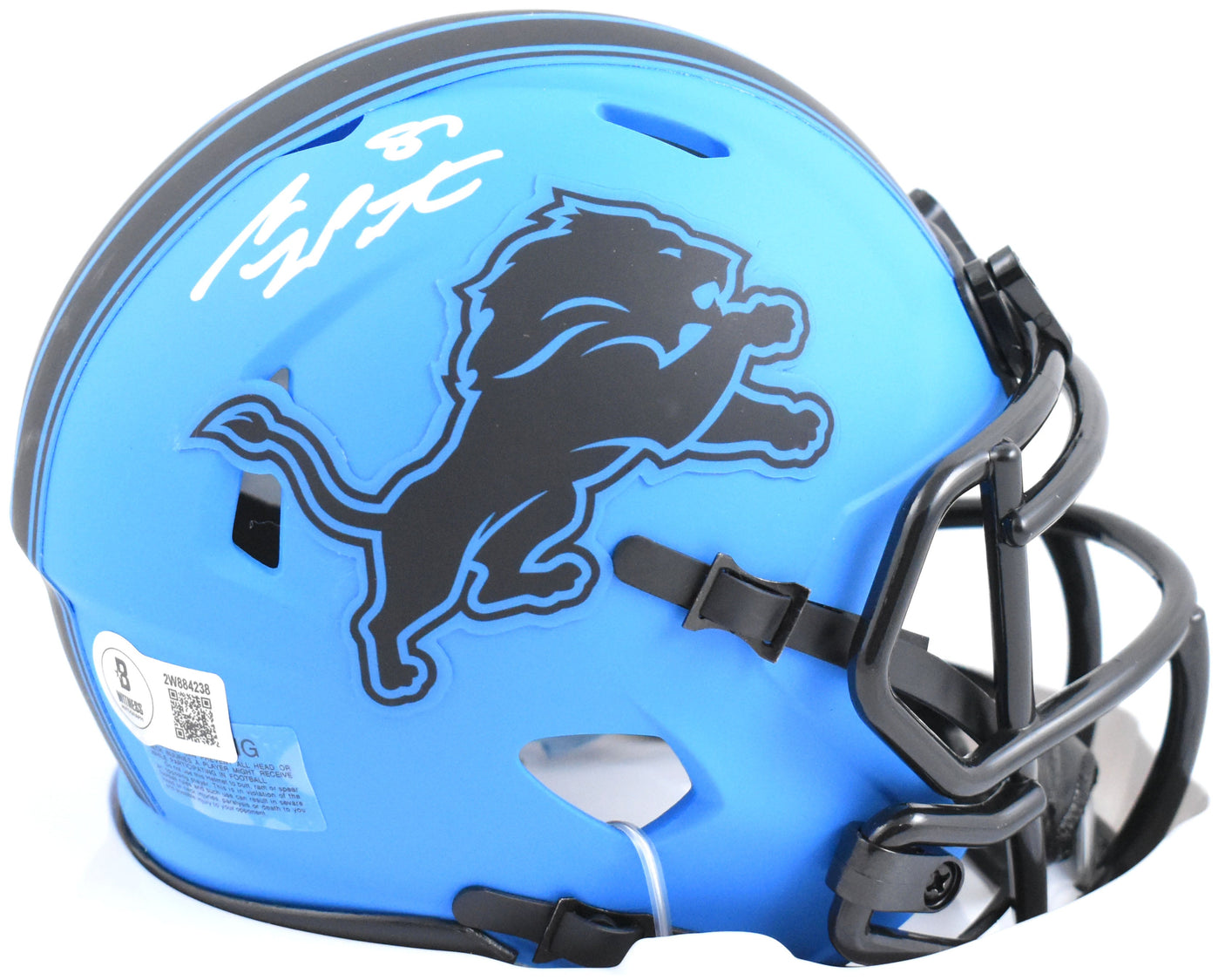 Sam LaPorta Autographed Detroit Lions Rave Speed Mini Helmet - Beckett W Holo