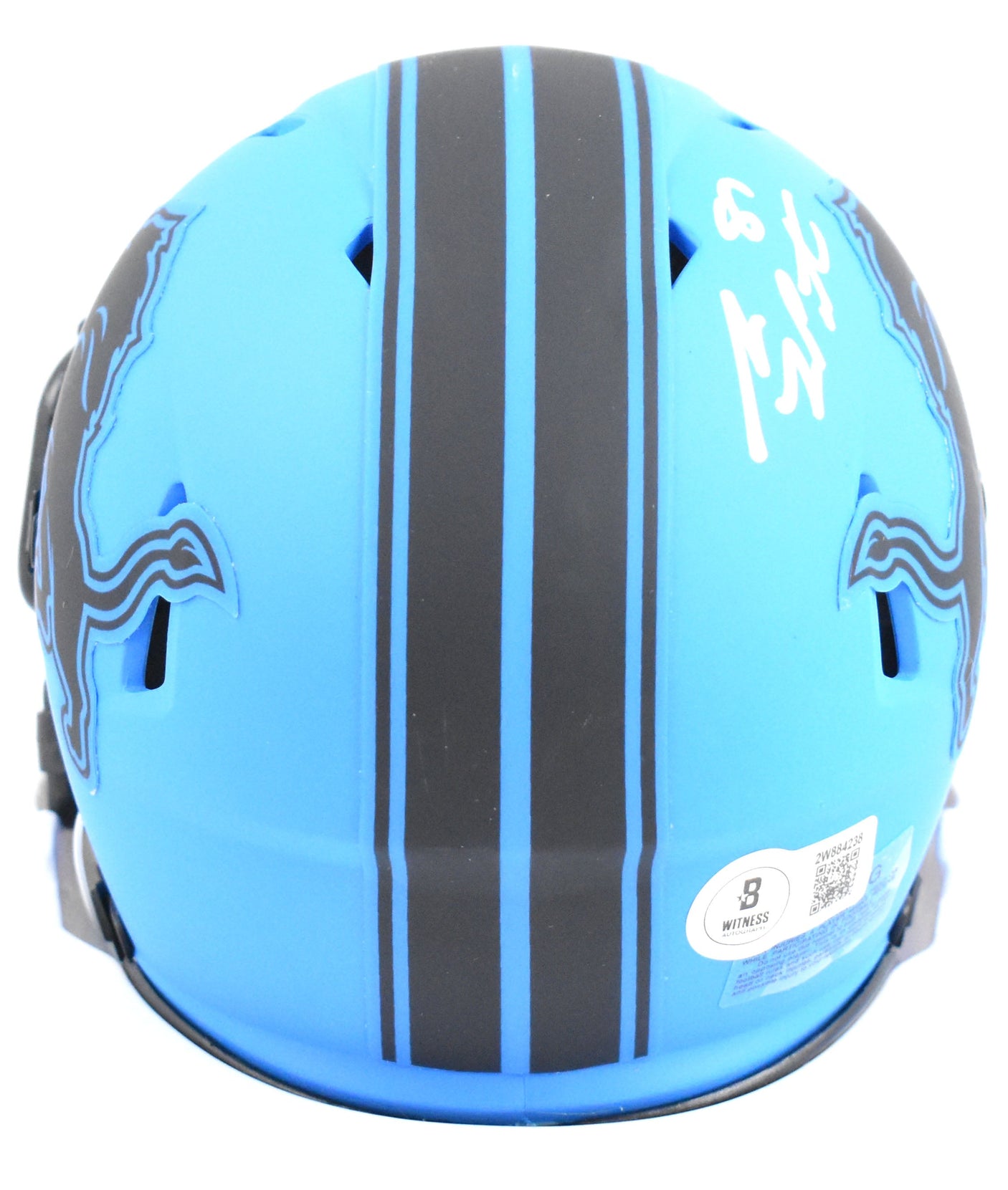 Sam LaPorta Autographed Detroit Lions Rave Speed Mini Helmet - Beckett W Holo