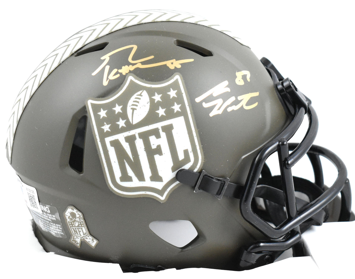 Sam LaPorta George Kittle Signed NFL Salute Speed Mini Helmet-Beckett W Holo