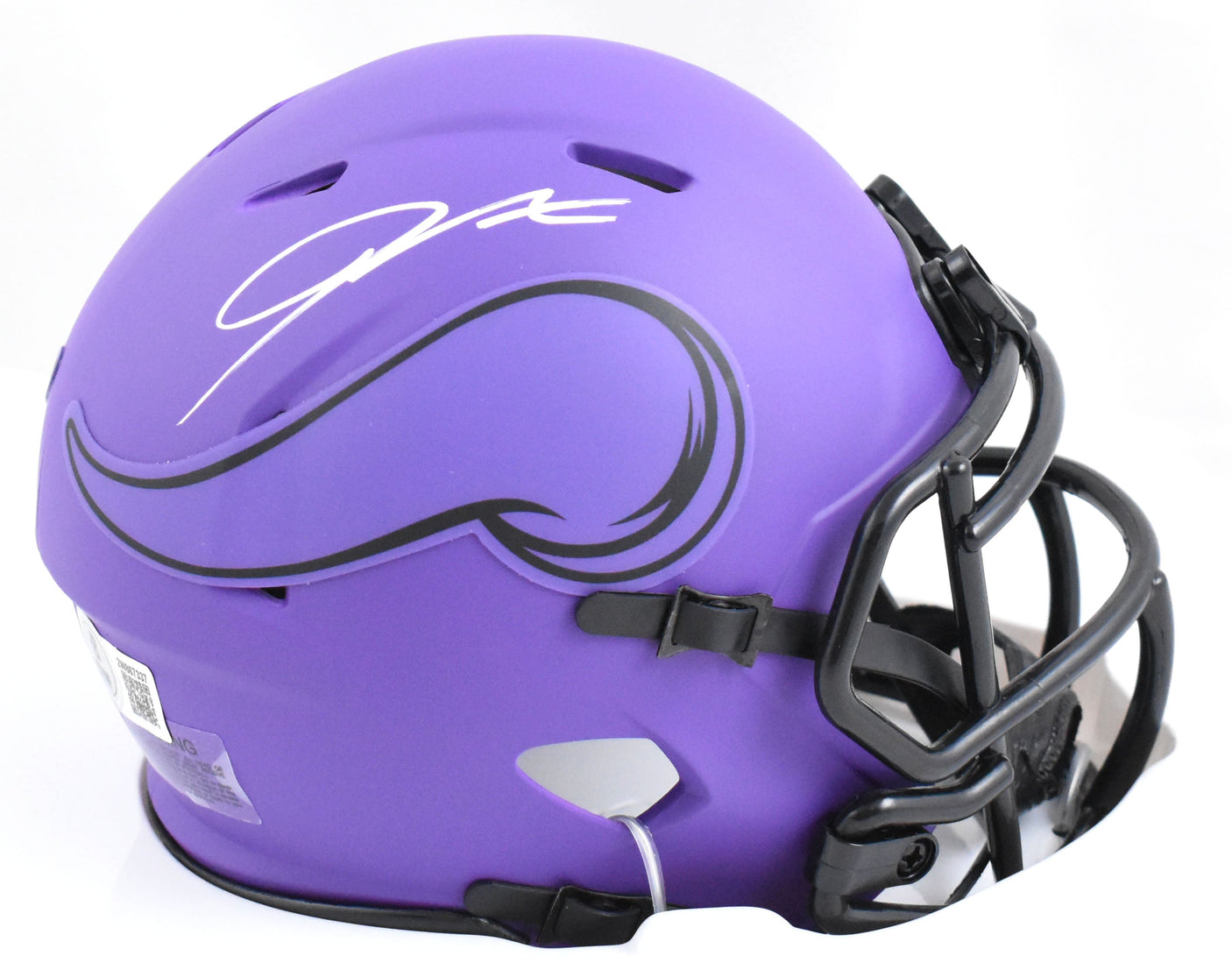 Jordan Addison Autographed Vikings Rave Speed Mini Helmet - Beckett W Hologram