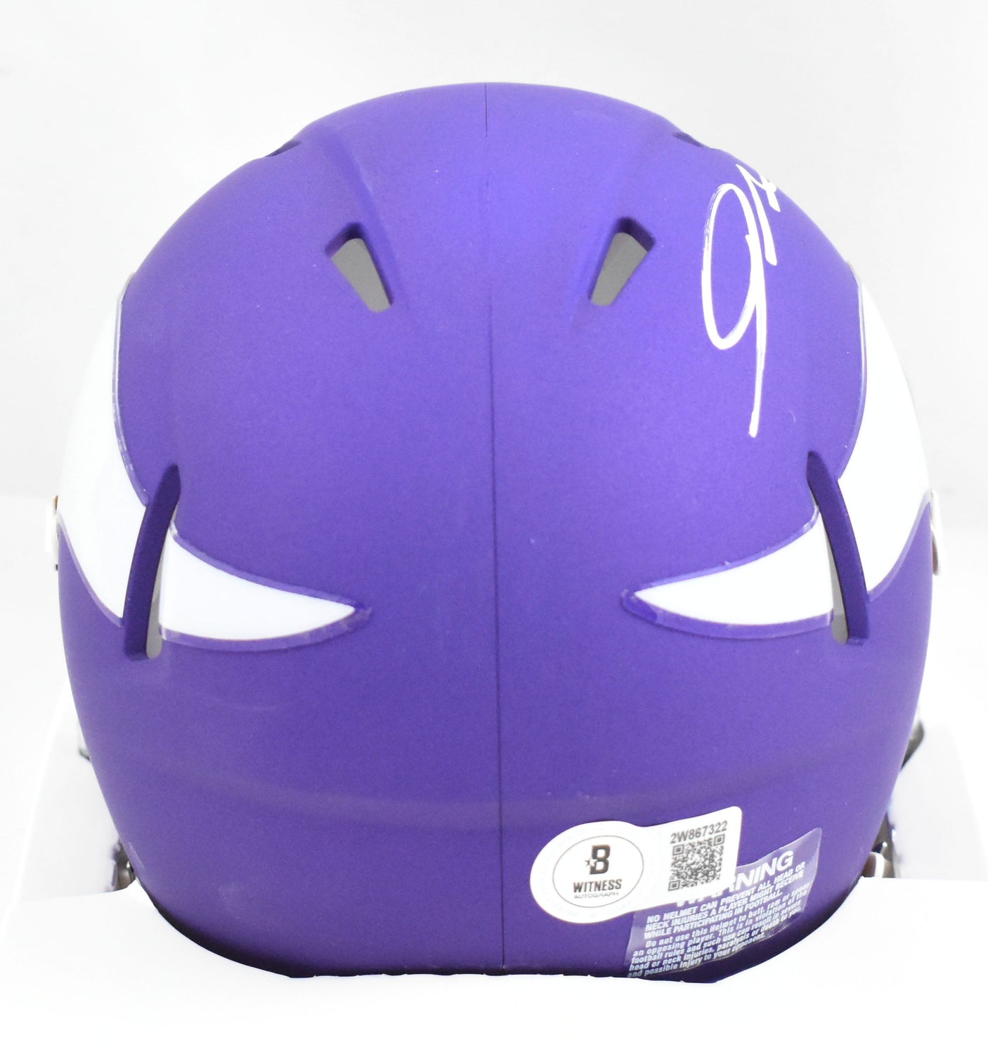 Jordan Addison Autographed Vikings Tribute Speed Mini Helmet- Beckett W Hologram