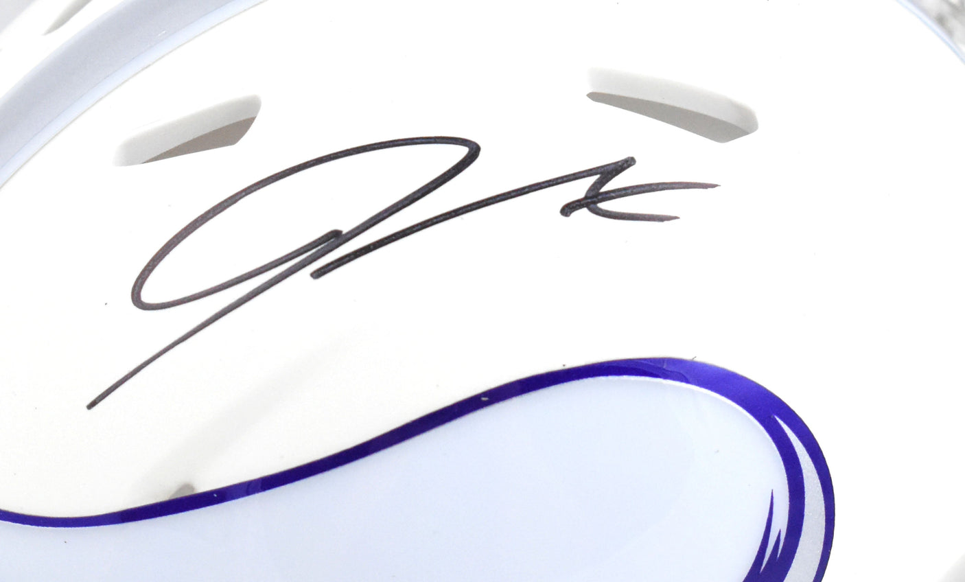 Jordan Addison Autographed Vikings ALT 2024 Speed Mini Helmet- Beckett W Holo