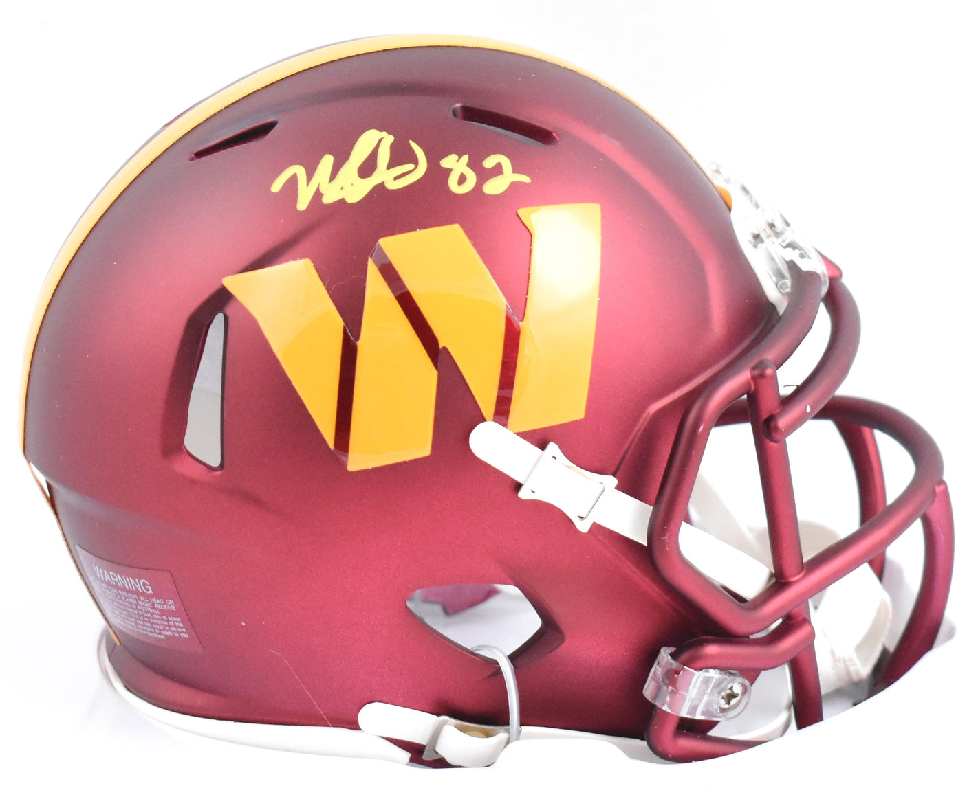 Michael Westbrook Autographed Commanders Speed Mini Helmet - Prova *Yellow