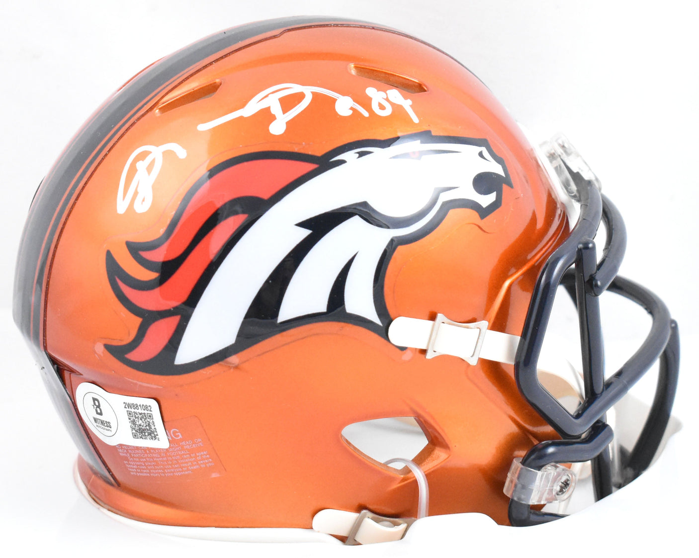 Shannon Sharpe Autographed Denver Broncos Flash Speed Mini Helmet-Beckett W Holo