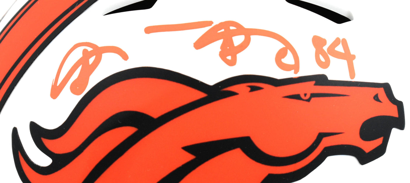 Shannon Sharpe Autographed Denver Broncos Lunar Speed Mini Helmet-Beckett W Holo