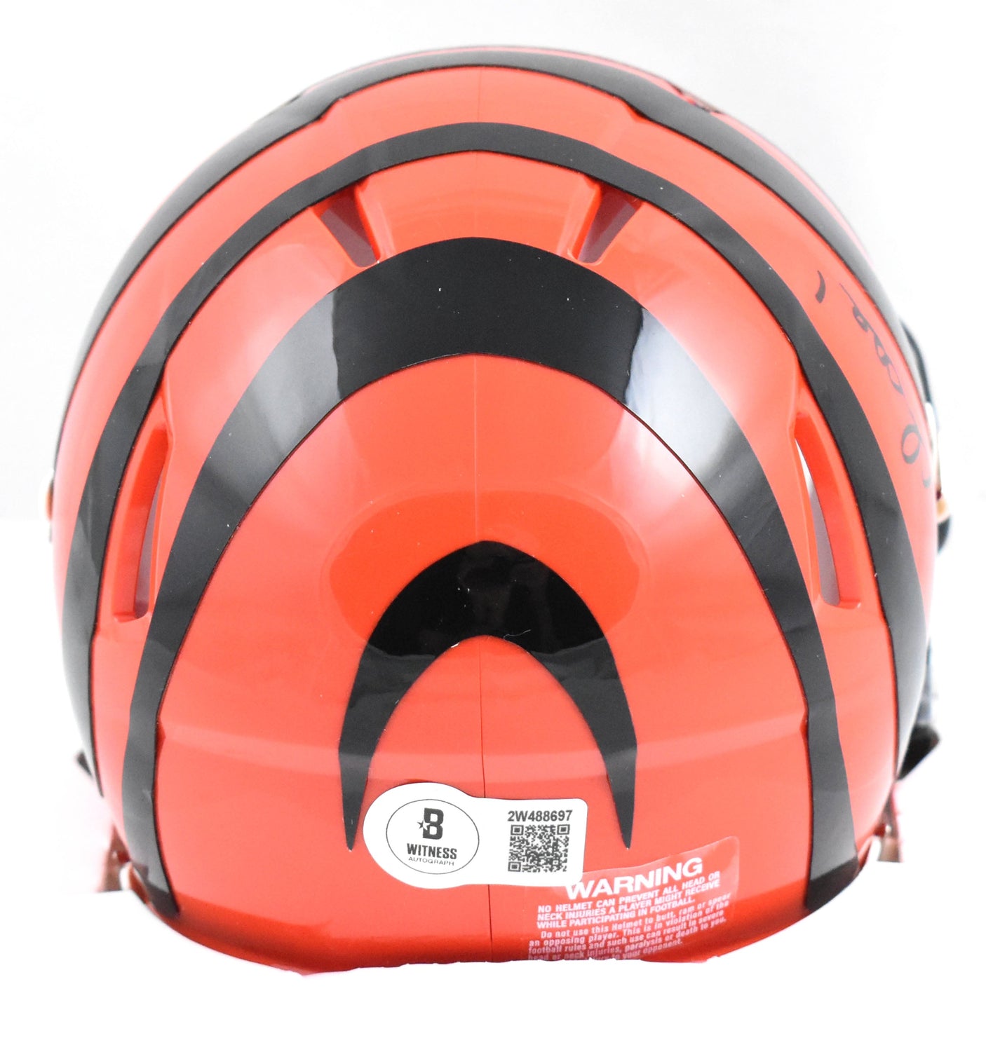 Ja'Marr Chase Autographed Cincinnati Bengals Speed Mini Helmet - Beckett W Holo