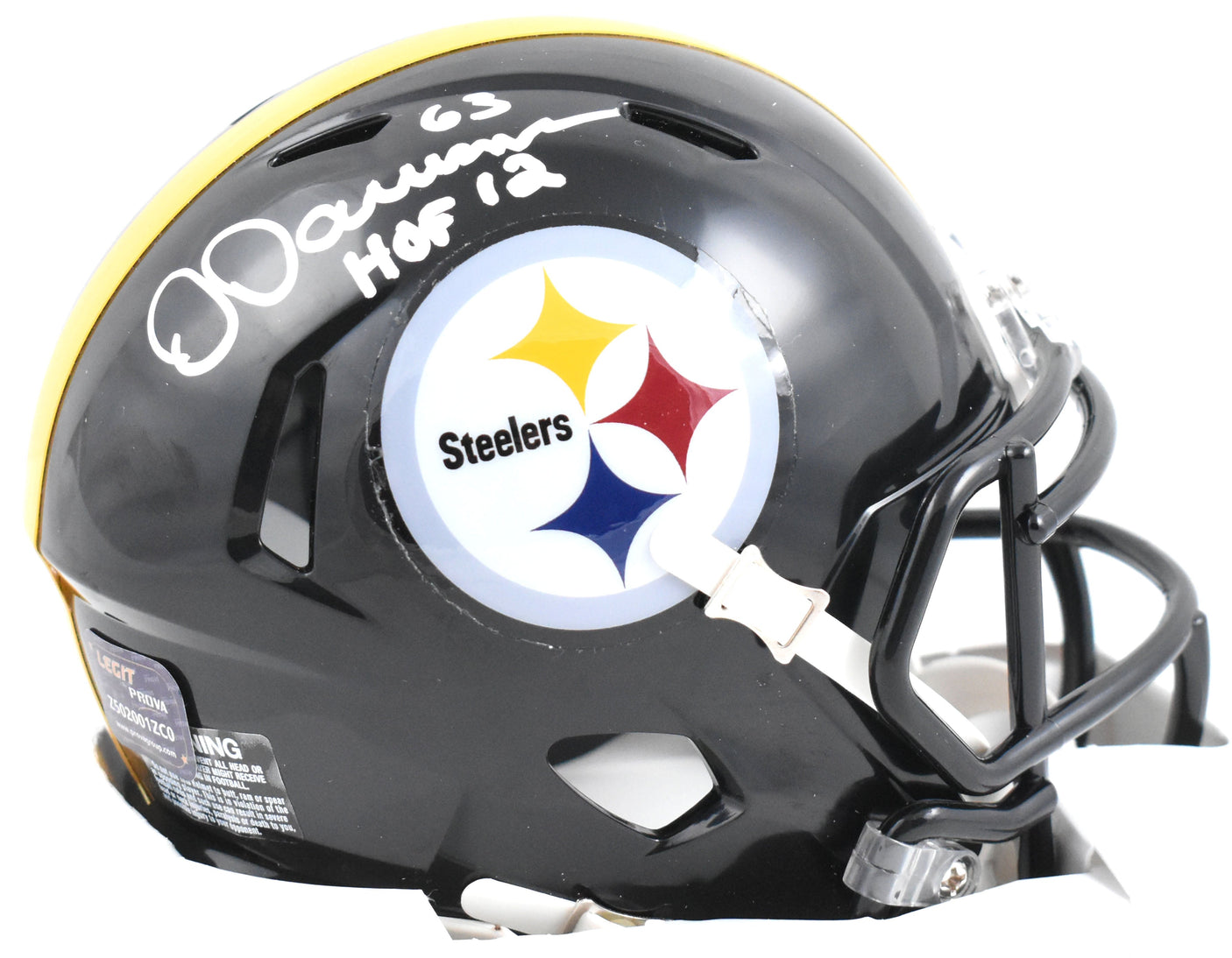 Dermontti Dawson Autographed Pittsburgh Steelers Speed Mini Helmet w/HOF - Prova