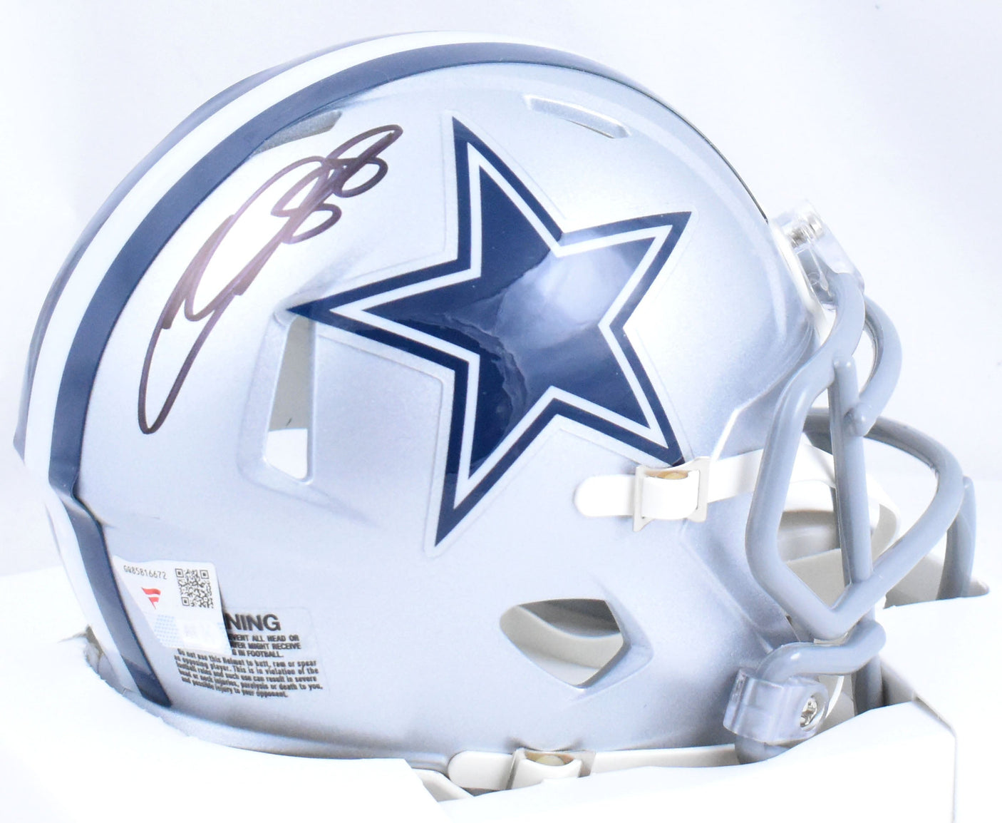 CeeDee Lamb Autographed Dallas Cowboys Speed Mini Helmet - Fanatics *Black