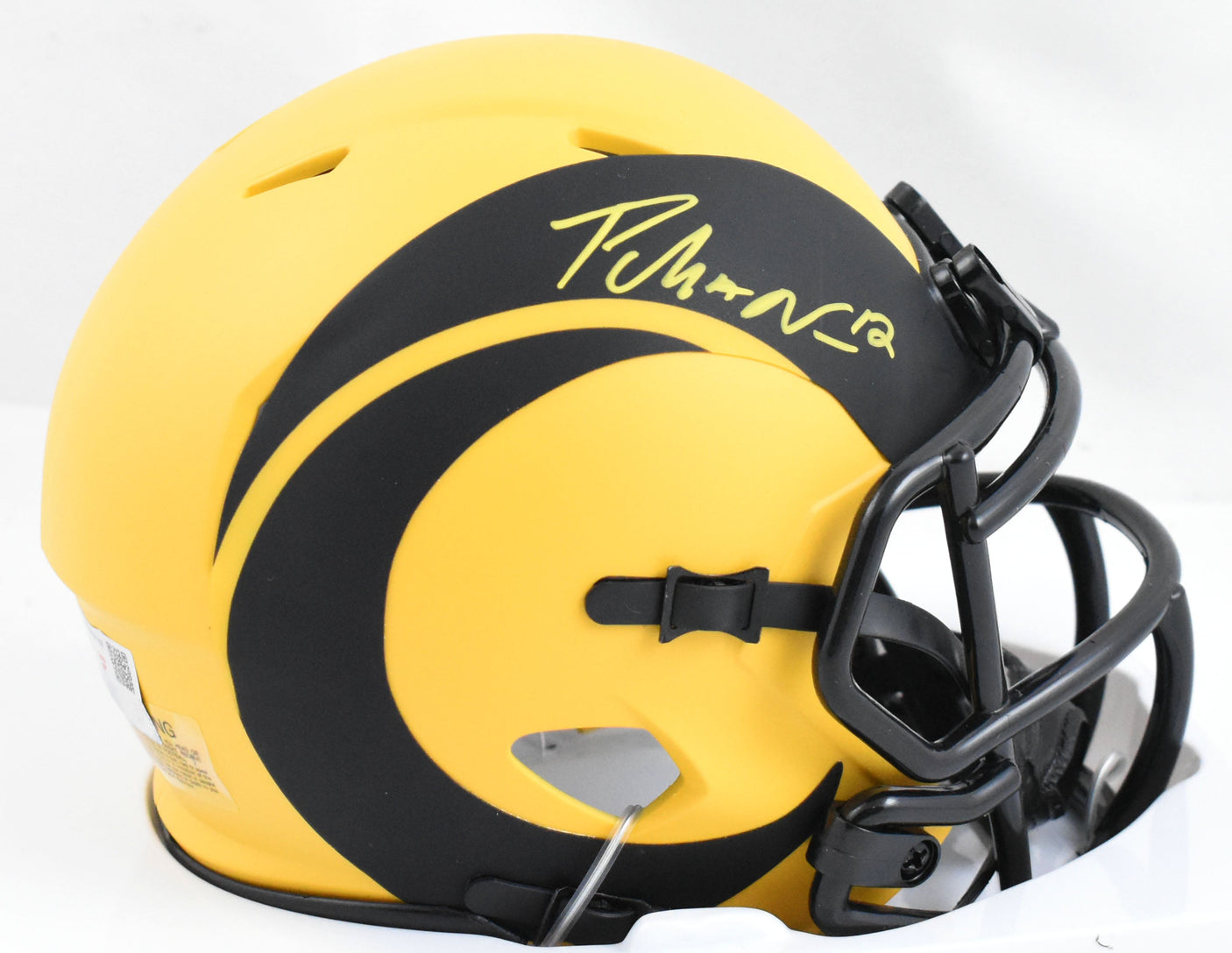 Puka Nacua Autographed Los Angeles Rams Rave Speed Mini Helmet - Fanatics*Yellow